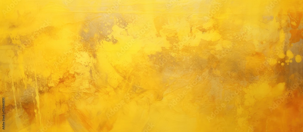 Poster a close up of a painting effect on a yellow background, featuring a pattern of amber and peach hues 