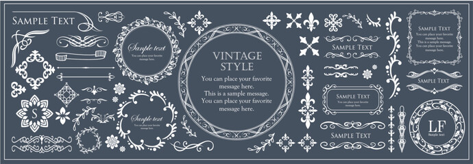 高級感のあるビンテージ調のフレームデザインセット
