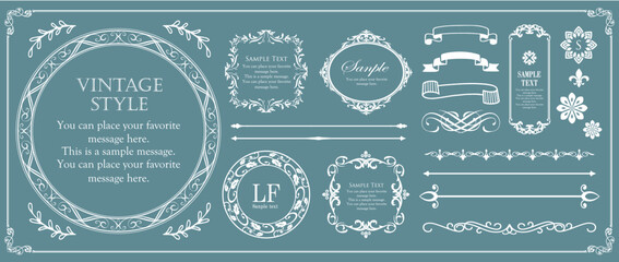 高級感のあるビンテージ調のフレームデザインセット
