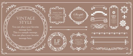 高級感のあるビンテージ調のフレームデザインセット