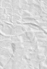 Seamless white crumpled craft paper texture. Old scrapbook paperboard. Vertical portrait orientation.