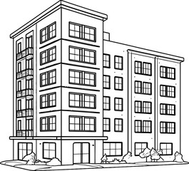 Fototapeta premium apartment building sketch drawing