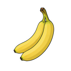 Banana Hand Drawn Cartoon Style Illustration