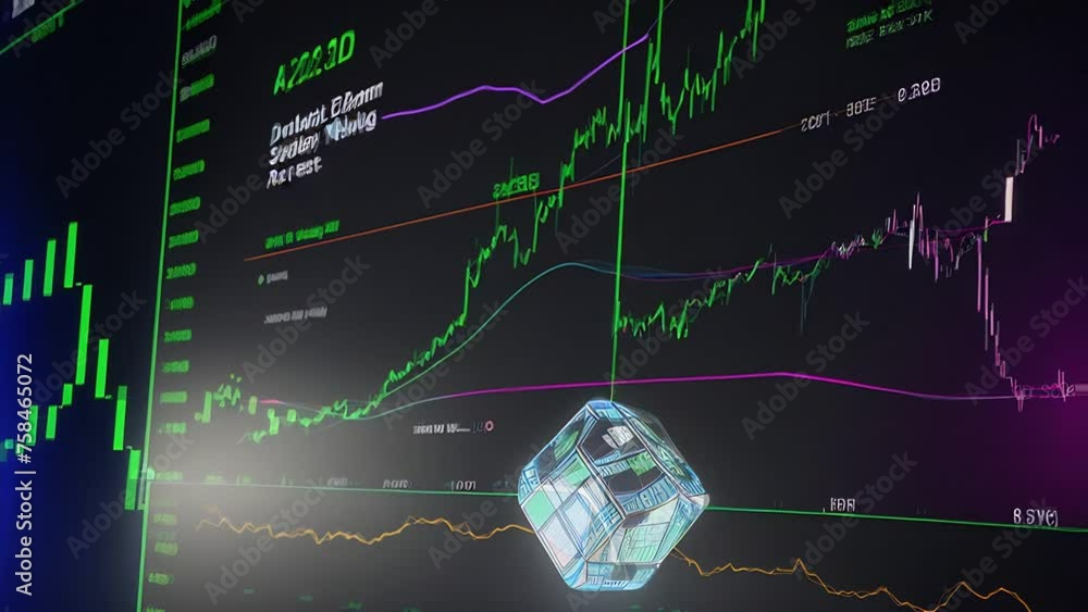 Poster financial graphs and charts generative ai