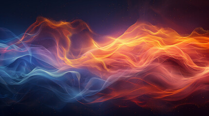 A colorful wave of light with blue, red, and orange colors