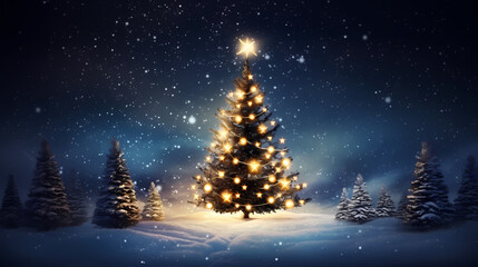 Fototapeta na wymiar A beautifully decorated Christmas tree