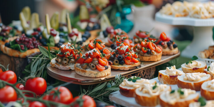 appetizers at an event or an outdoor wedding