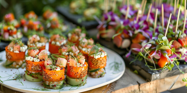 appetizers at an event or an outdoor wedding