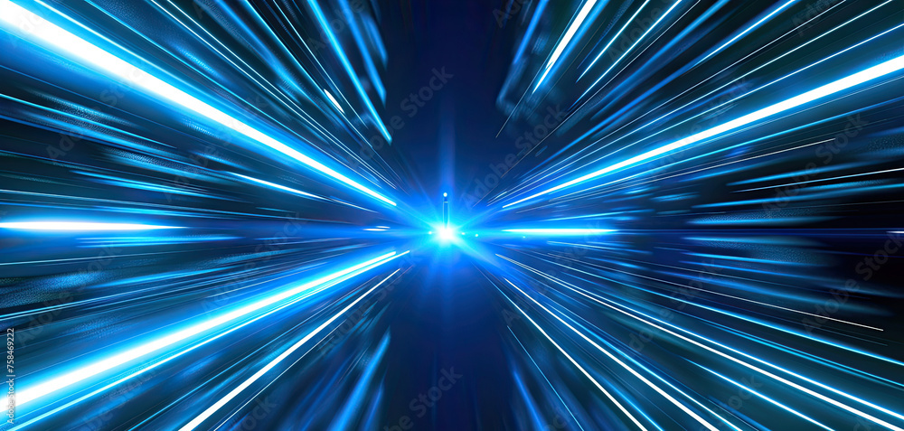 Poster abstract blue light rays background with glow effect technology hi tech concept design