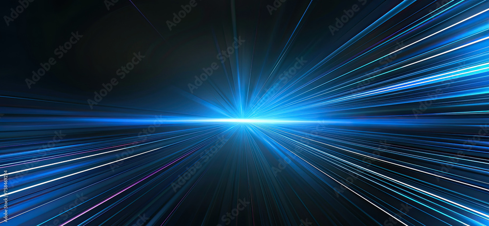 Aufkleber abstract blue light rays background with glow effect technology hi tech concept design