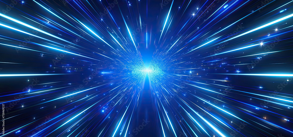 Aufkleber abstract blue light rays background with glow effect technology hi tech concept design