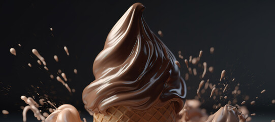 splash of vanilla chocolate cone ice cream 51