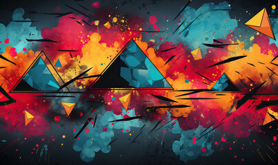 Creative bright background with geometric shapes.
