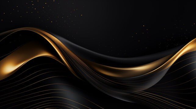 Gold and Black luxury background, Illustration