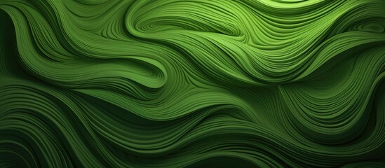 A detailed closeup of a green swirl pattern resembling terrestrial plant grass, with hints of...