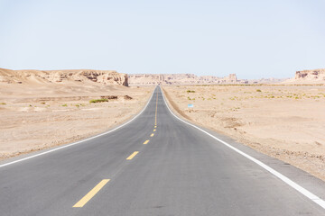 Tourist road in the Devil City in Hami, Xinjiang, China