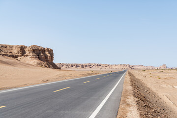 Tourist road in the Devil City in Hami, Xinjiang, China