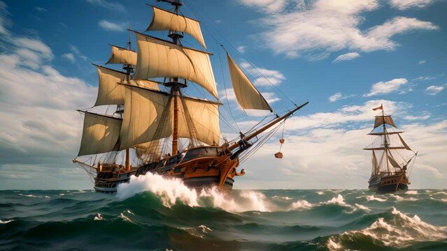4K HD video clips  Christopher Lambus set out on a sailboat to search for India but discovered the Americas on October 12, 1492.