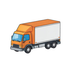 Fototapeta premium Box Truck Hand Drawn Cartoon Style Illustration