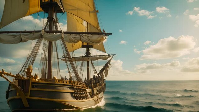 4K HD video clips  Christopher Lambus set out on a sailboat to search for India but discovered the Americas on October 12, 1492.