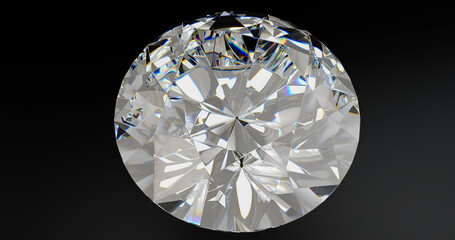 Big diamonds on black background.3D illustration. - 758481275