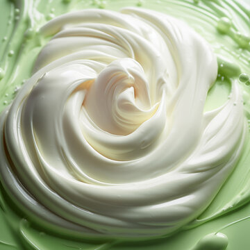 Abstract Matcha & Peach Cream Swirls Skincare Fluffy Delicious Meringue