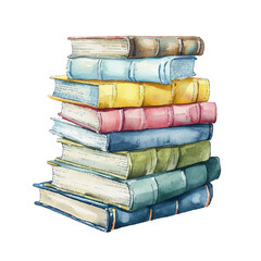 stack of book vector illustration in watercolour style