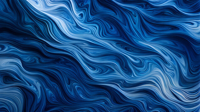 Abstract background composed of blue curves and waves, full of high-end light, blue and black tones, used for product display
