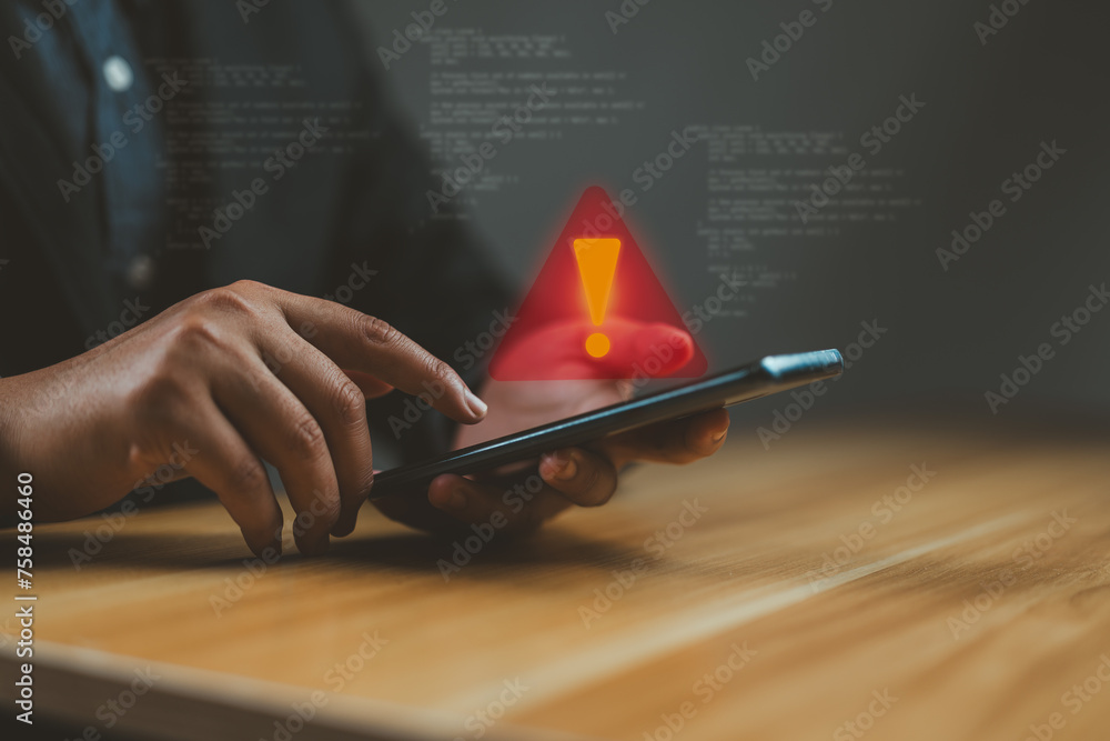 Poster System warning error popup and maintenance showing. cyber attack on online network error system. Cybersecurity vulnerability, data breach, illegal connection, compromised information.