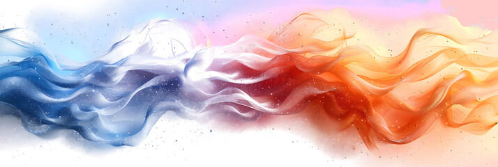 Pastel rainbow watercolor swirls with iridescent glimmer on white background.