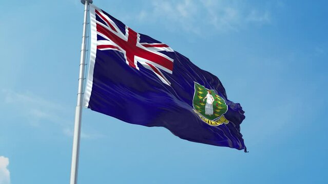 Virgin Islands UK Realistic Flag