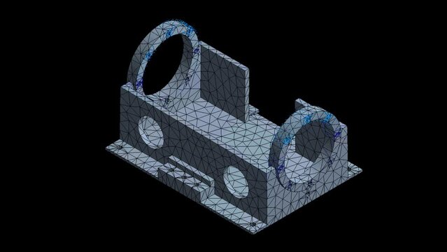 Mechanic simulation engineering - Displacement and stress finite element analysis of mechanical part