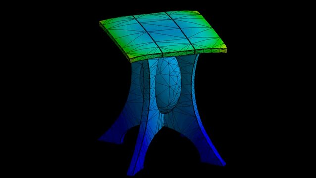 Mechanic simulation engineering - Displacement and stress finite element analysis of table