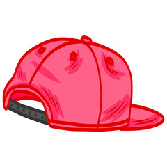Fototapeta premium Pink Snapback Hat Backward Illustration