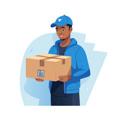 A postal worker delivers a parcel created with Generative Ai