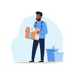 A postal worker delivers a parcel created with Generative Ai