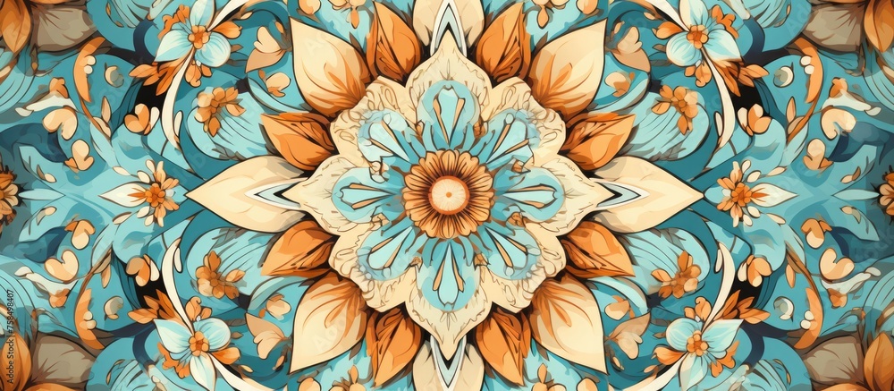 Poster the creative arts come alive in this kaleidoscope design with a flower as the centerpiece. the intri