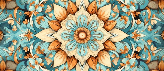 The creative arts come alive in this kaleidoscope design with a flower as the centerpiece. The...