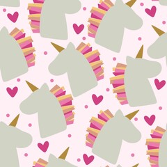 seamless pattern with unicorns 