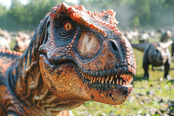 T-Rex = Tyrannosaurus. A powerful carnivorous dinosaur that lived in the late Cretaceous period of...