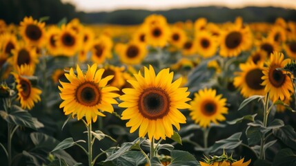 Beautiful sunflowers field
