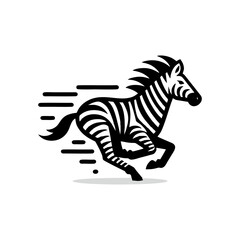 Zebra logo black and white illustration. Zebra logo vector