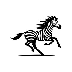 Zebra logo black and white illustration. Zebra logo vector