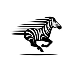 Zebra logo black and white illustration. Zebra logo vector