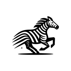Zebra logo black and white illustration. Zebra logo vector