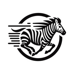 Zebra logo black and white illustration. Zebra logo vector