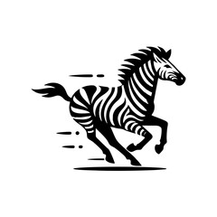 Zebra logo black and white illustration. Zebra logo vector