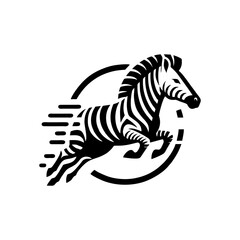 Obraz premium Zebra logo black and white illustration. Zebra logo vector