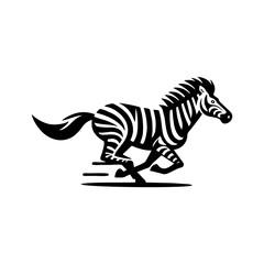 Zebra logo black and white illustration. Zebra logo vector