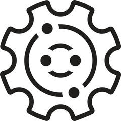 Black settings icon. Cogwheel symbol. Gear wheel vector linear icon for use in any purpose.